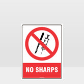 Custom Sign,Prohibition No Sharps Sign
